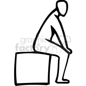 Person Sitting on a Box