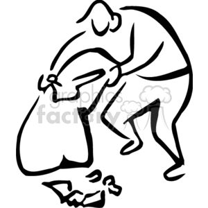 A Black and White Image of a Person Using a Garbarge Bag to pick up Trash