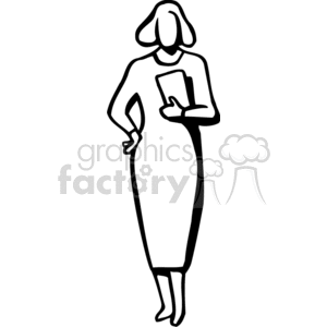 Female Teacher Line Art