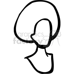 Line art illustration of a person with an afro hairstyle.