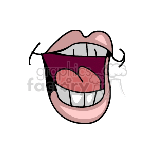 Open Mouth with Teeth and Tongue