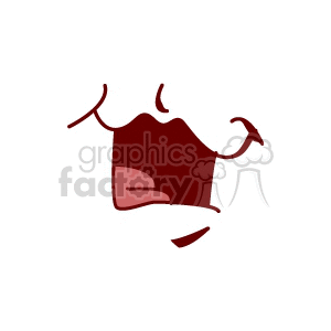 A clipart illustration of a stylized, open human mouth.