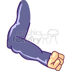 Clipart image of a cartoon arm with a clenched fist.