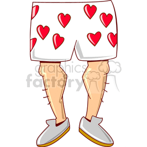 Heart Patterned Shorts Cartoon