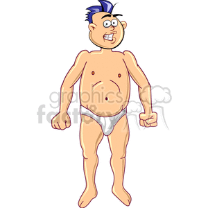 Cartoon Man in Underwear