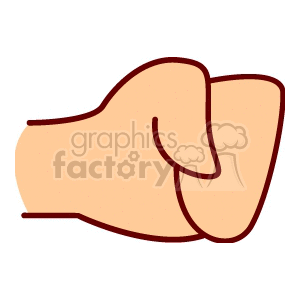 Clipart image of a human hand forming a fist.