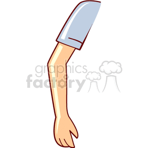 Clipart image of an adult's arm wearing a short-sleeved shirt.