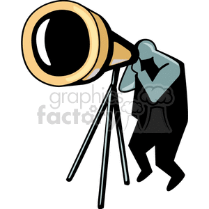 Person Using Telescope