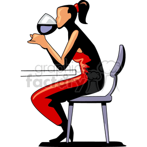 Woman Drinking Wine