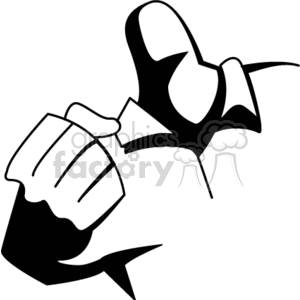 A black and white clipart image of a person clenching a fist, representing anger and aggression.