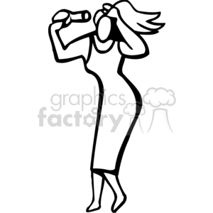 Silhouette of a woman using a hairdryer, styling her hair.