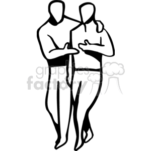 A clipart image depicting two people walking closely together, appearing to engage in conversation.