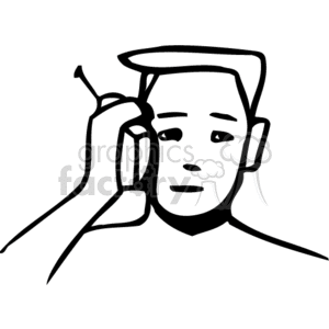 Clipart image of a person talking on a mobile phone.