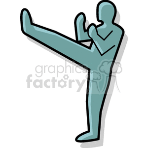 Martial Arts High Kick Silhouette