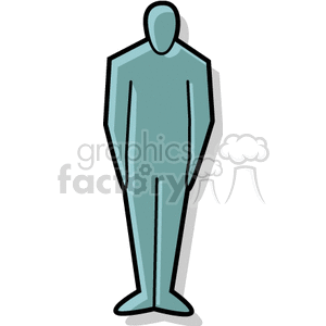 Silhouette of a person standing with arms by their sides.