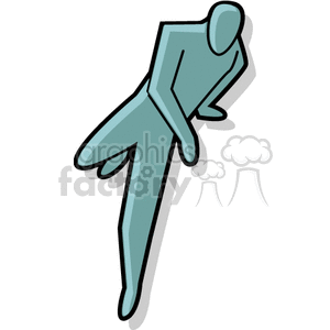 A stylized silhouette of a person in a dynamic jumping pose.