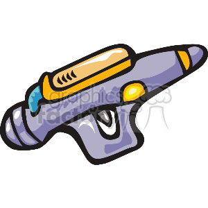 A Small Purple and Yellow Alien Hand Gun 