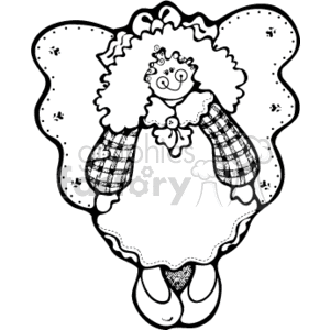 A Black and White Country Style Angel Doll