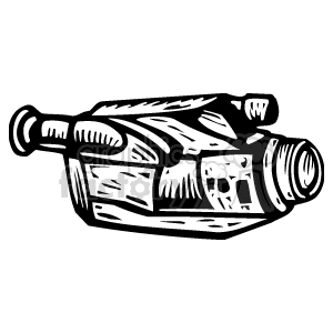 The clipart image shows a stylized representation of a professional video camera or a camcorder, typically used by artists or videographers for filming. It appears to be in a monochromatic color scheme ideal for use in various designs or illustrations related to video production or the film industry.