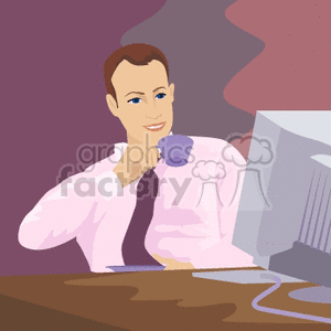 Businessman Enjoying Tea While Working on Computer