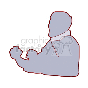 A Silhouette of a Man on the Phone Holding his hands up