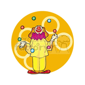 Circus Clown Juggling Balls