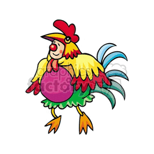 Circus Clown in Chicken Costume