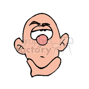 Cartoon Bald Boy's Silly Face