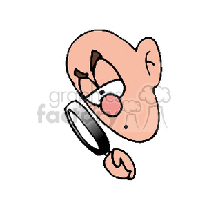 Cartoon Character Searching with Magnifying Glass