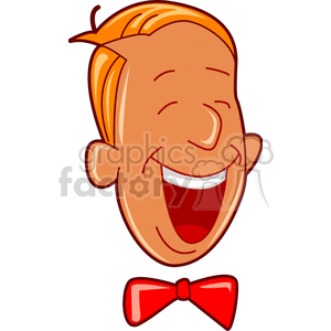 Cartoon Boy Singing with a Bow Tie