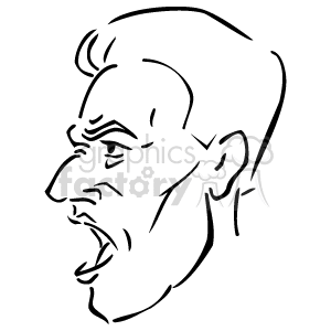 Abstract Line Drawing of Man's Face