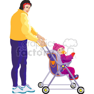 Family Outing with Baby Stroller