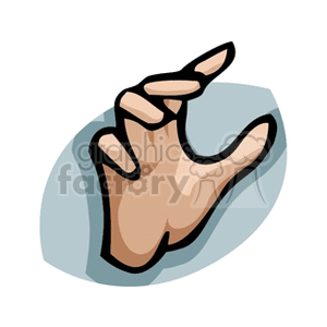 Illustration of a hand making a gesture.