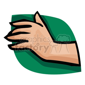 Hand on Green Background