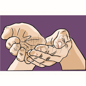 Illustration of two open hands facing upward.