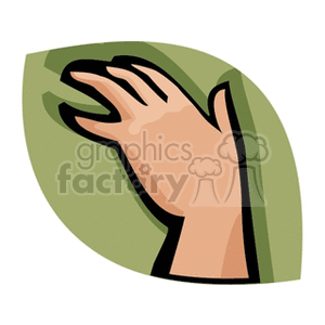 Hand on Green Background