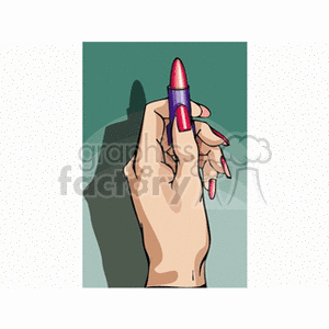 Stylized Hand Holding Lipstick