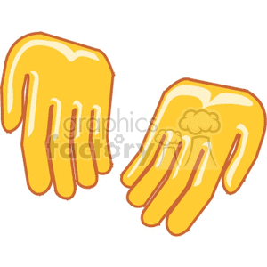 Illustration of two cartoon-style yellow hands.