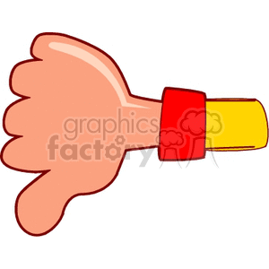 A clipart image of a hand with the thumb pointing down, symbolizing disapproval or dislike.