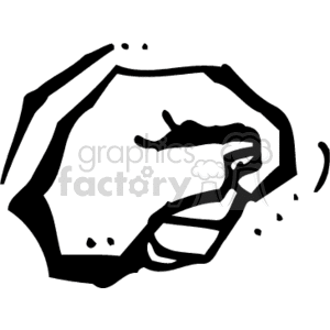 A black and white clipart illustration of a clenched fist.