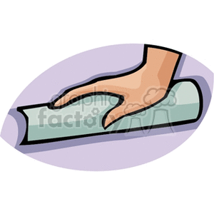 Illustration of a hand wiping a surface with a cloth.