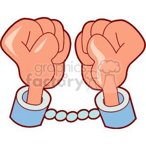 Cartoon Hands in Handcuffs