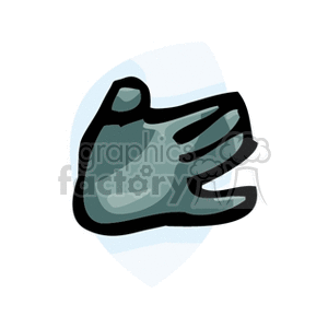 Illustration of a dark green glove.