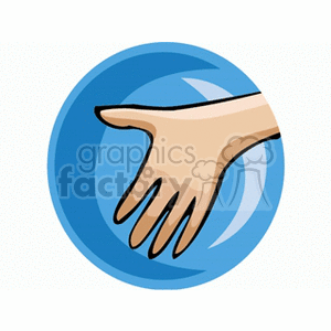 Open Hand in Blue Circle