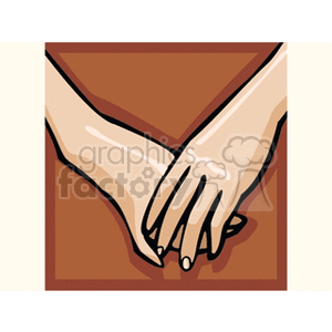 Illustration of two hands gently clasped together, symbolizing friendship and support.