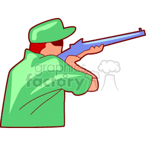 Hunter Aiming a Rifle