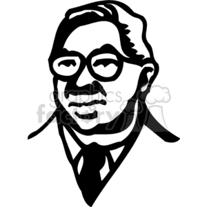 Monochrome of Man with Glasses