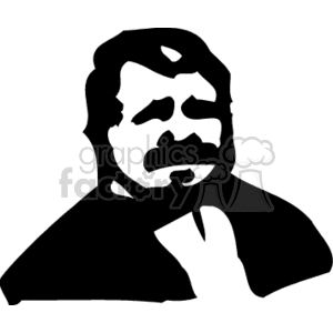 Silhouette of a Man with Mustache