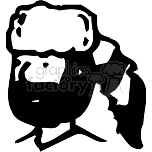 Silhouette of a man wearing a raccoon hat.