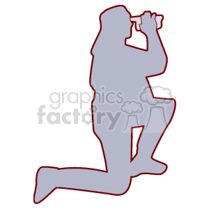 Silhouette of a person with a video camera
